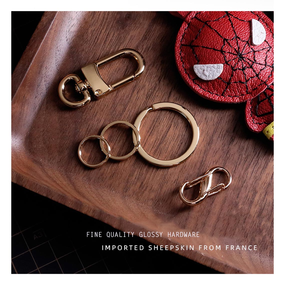 G8activist® Sheep Leather Spiderman Keychain DIY Kit - Image 5