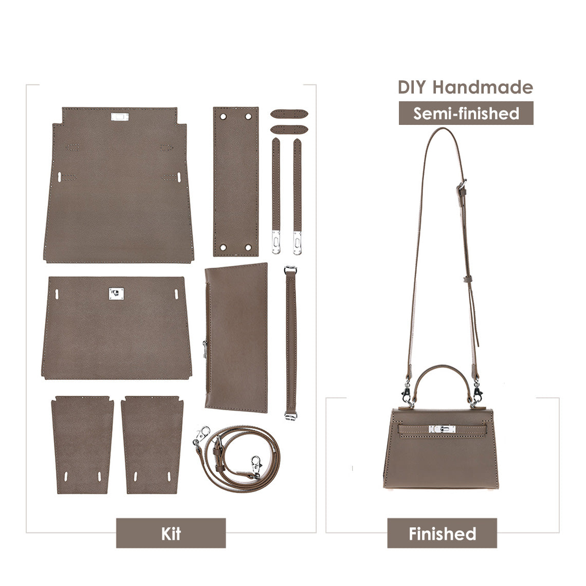 G8activist® Top Grain Leather Inspired Sellier Kylie Bag DIY Kit | Price Drop at Checkout