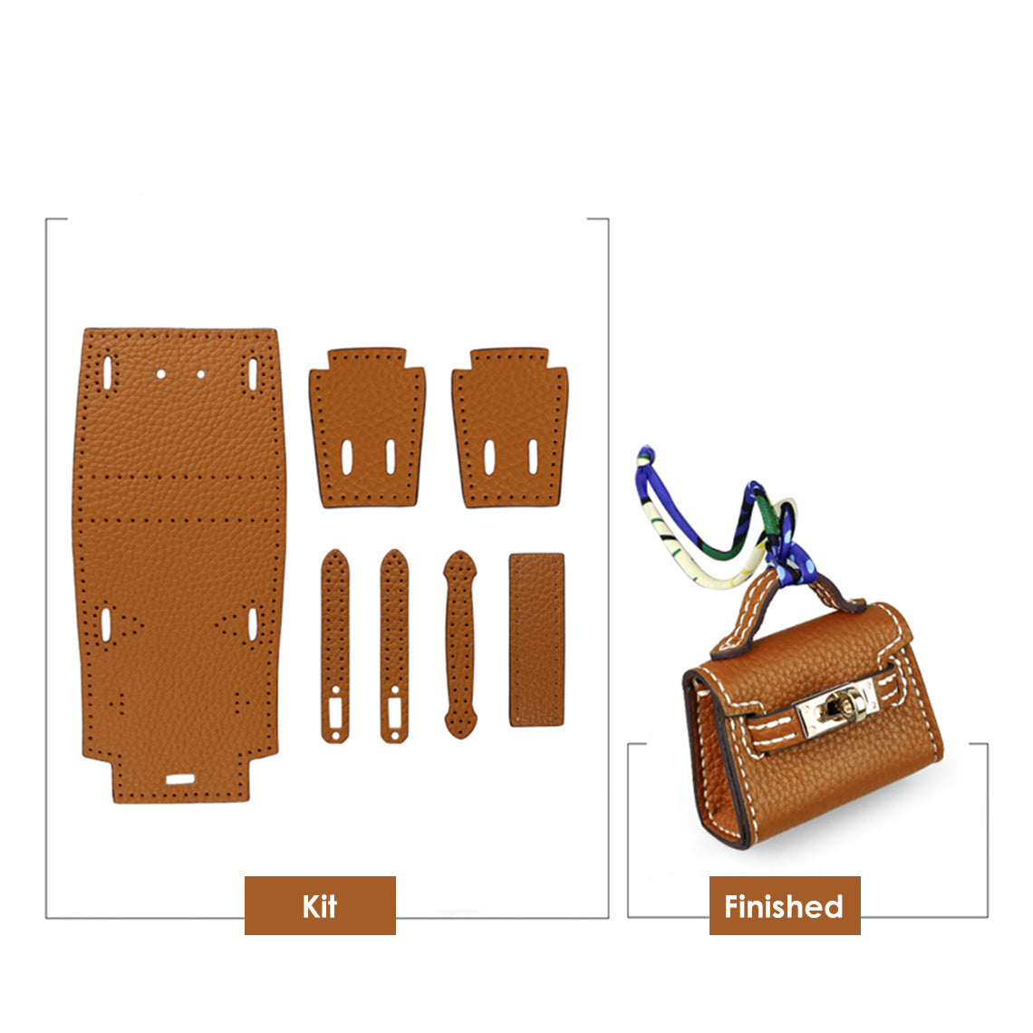 G8activist® Top Grain Leather Mini Kylie Bag Charm DIY Kit - Image 8