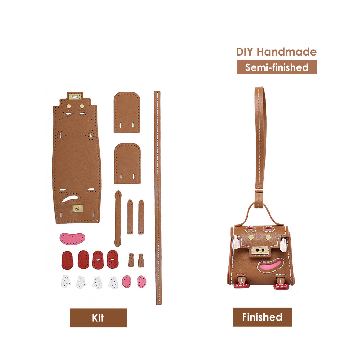 G8activist® Leather Kelly Doll Bag Charm DIY Kit