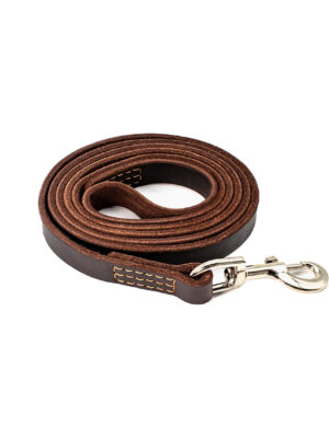 Genuine Leather Dog Leash - Dark Brown