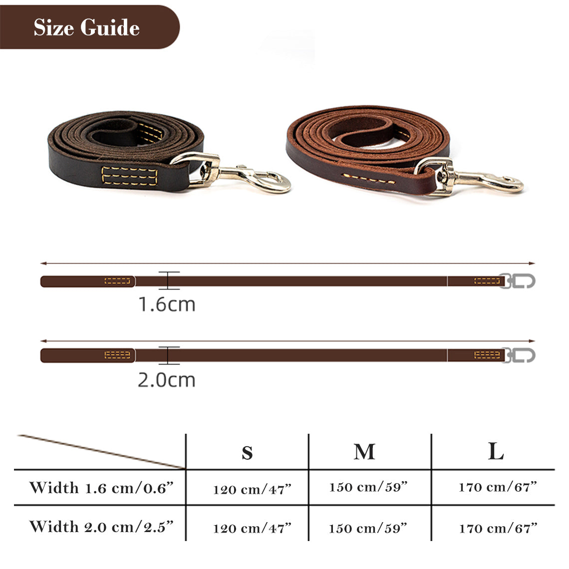 Genuine Leather Dog Leash - Dark Brown - Image 7