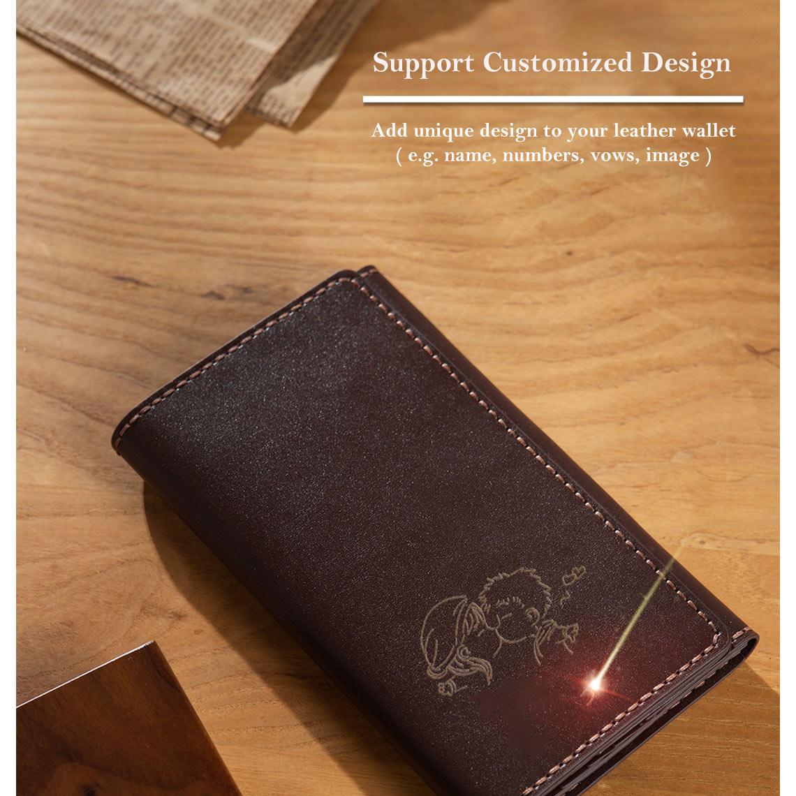G8activist® Full Grain Leather Long Bifold Wallet DIY Kit - Image 4