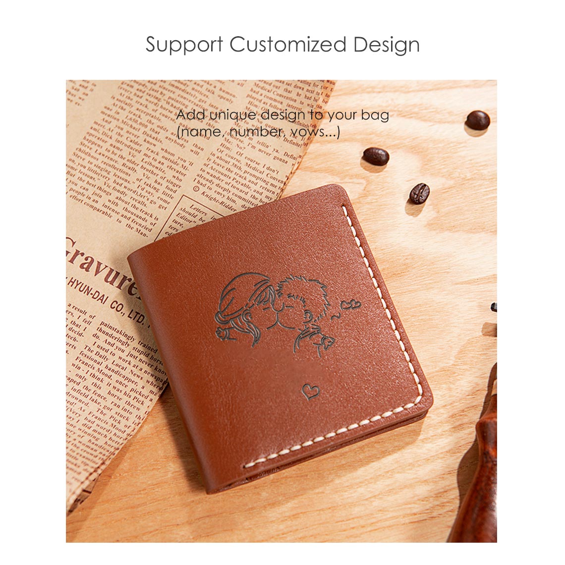 G8activist® Full Grain Leather Men's Bifold Wallet DIY Kit - Image 4