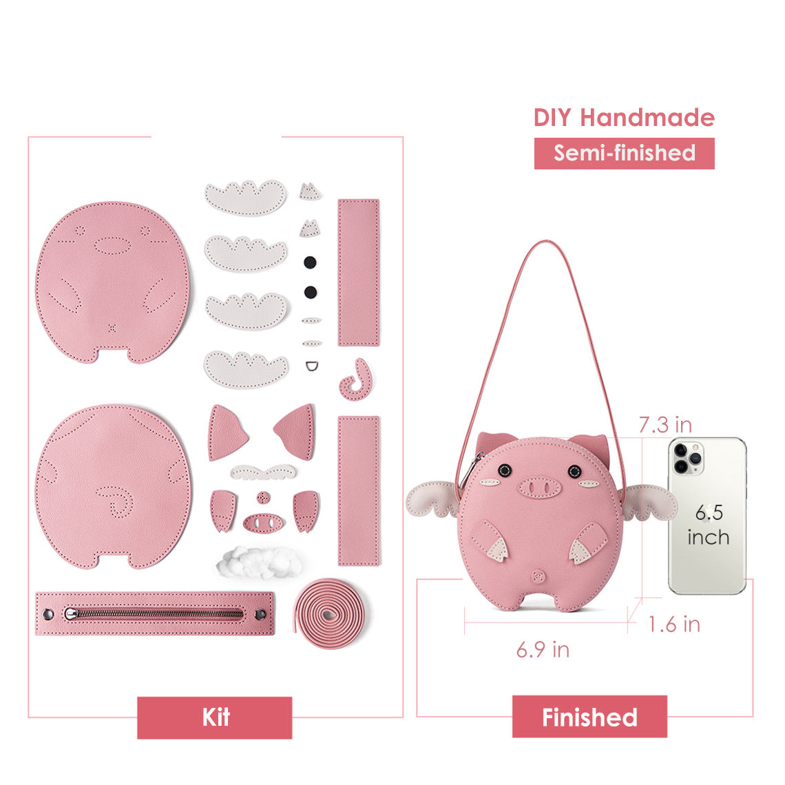 G8activist® Leather Crossing Flying Pig Bag DIY Kit