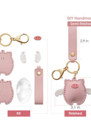Diggsw® Leather Flying Pig Keychain DIY Kit