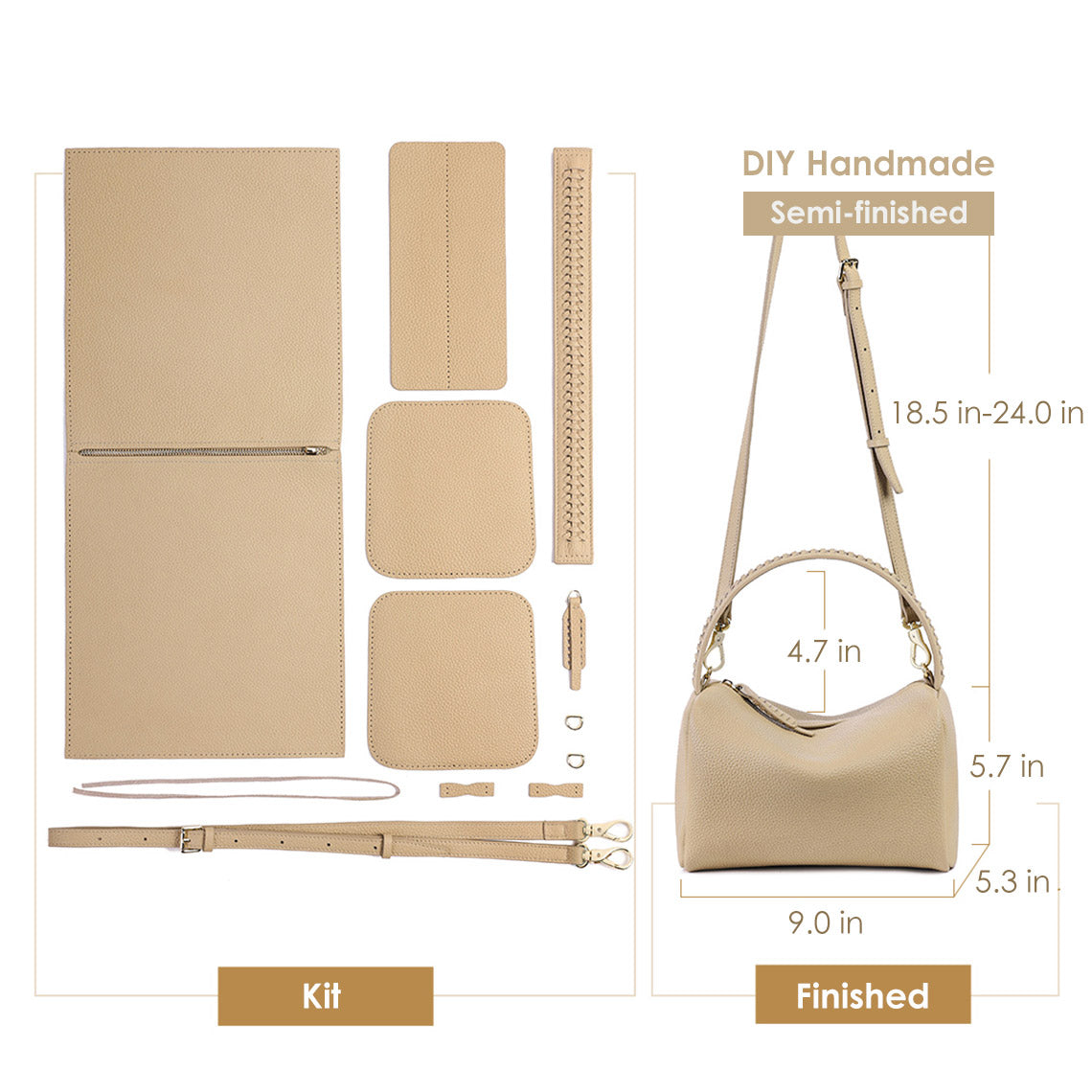 G8activist® Top Grain Leather Design Pillow Bag DIY Kit