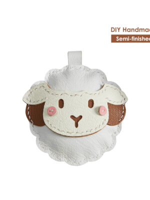 Diggsw® Sheep Leather Sheep Keychain DIY Kit