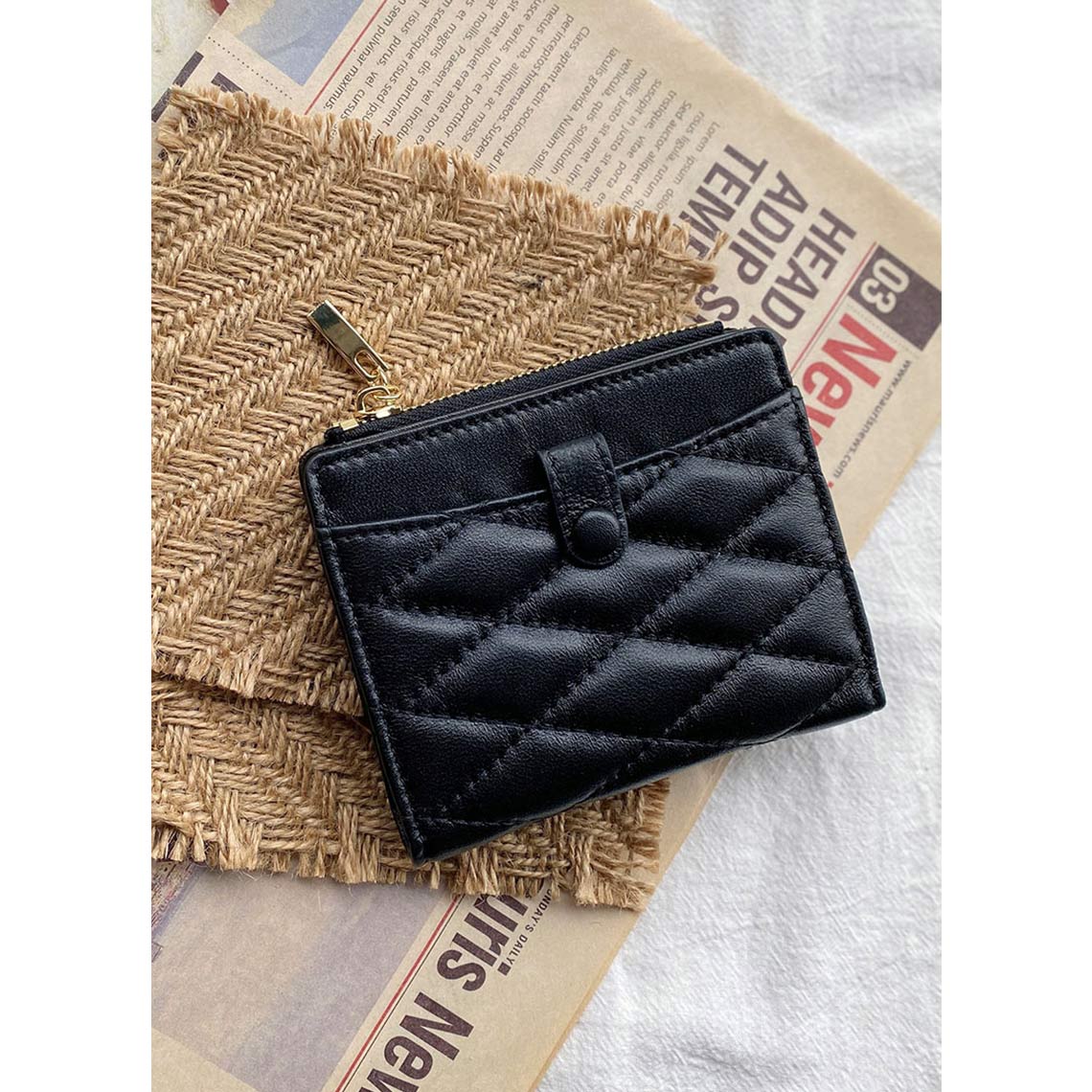 Sheep Leather Quilted Bifold Wallet - Image 4