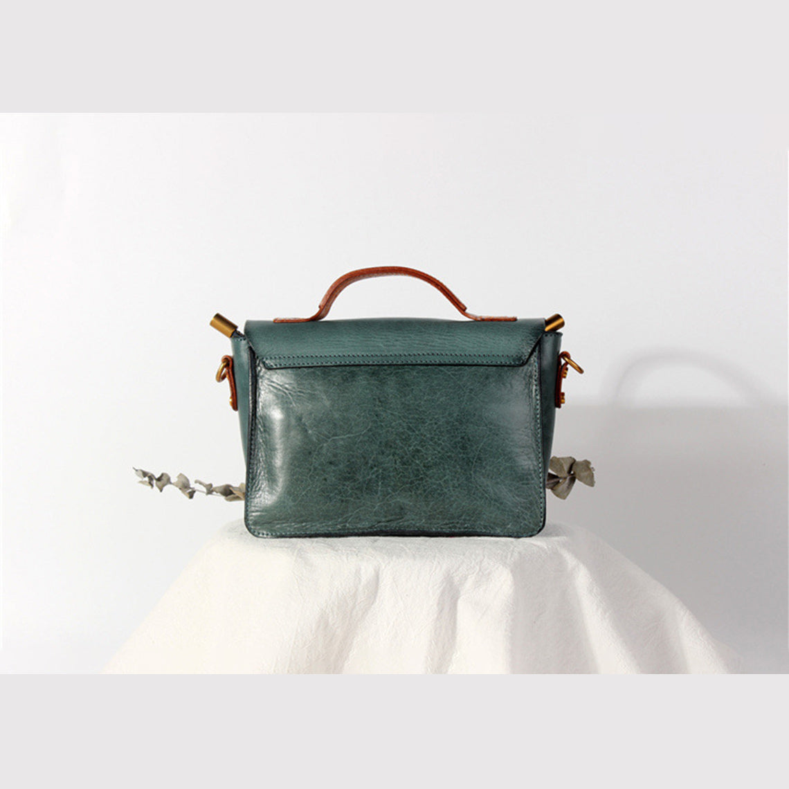 Vegetable Tanned Leather Vintage Women Satchel Bag - Image 7